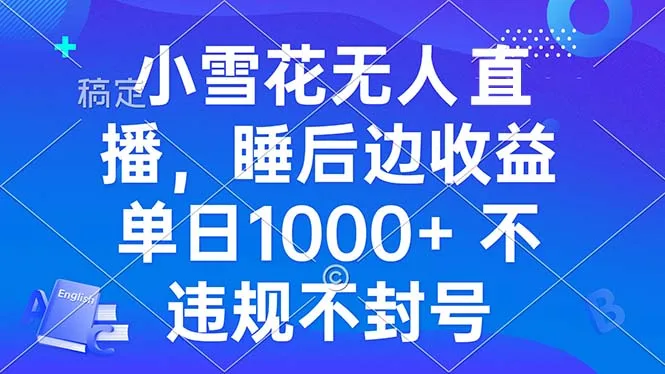 图片[1]-小雪花无人直播 睡后收益单日1000+ 零粉丝新号开播 不违规 看完就会-E六资源