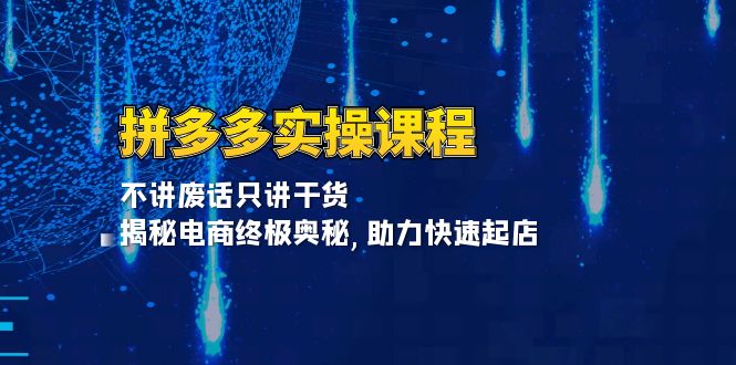 拼多多实操课程：不讲废话只讲干货, 揭秘电商终极奥秘,助力快速起店-E六资源