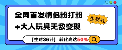 【生财36计】全网首发情侣粉打粉+大人玩具无敌变现-E六资源