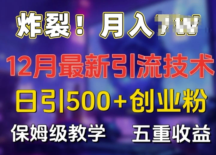 图片[1]-炸裂!揭秘12月最新日引流500+精准创业粉，多重收益保姆级教学-E六资源