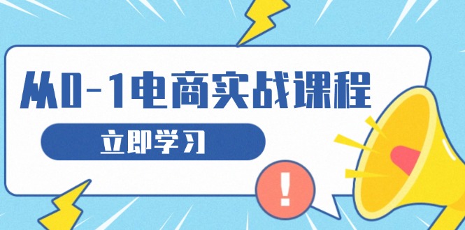 从零做电商实战课程，教你如何获取访客、选品布局，搭建基础运营团队-E六资源