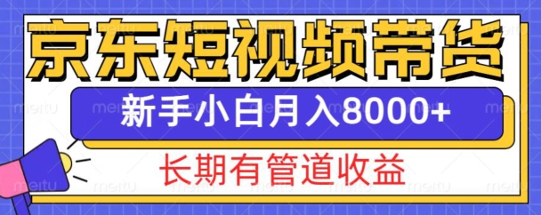 京东短视频带货新玩法，长期管道收益，新手也能月入8000+-E六资源