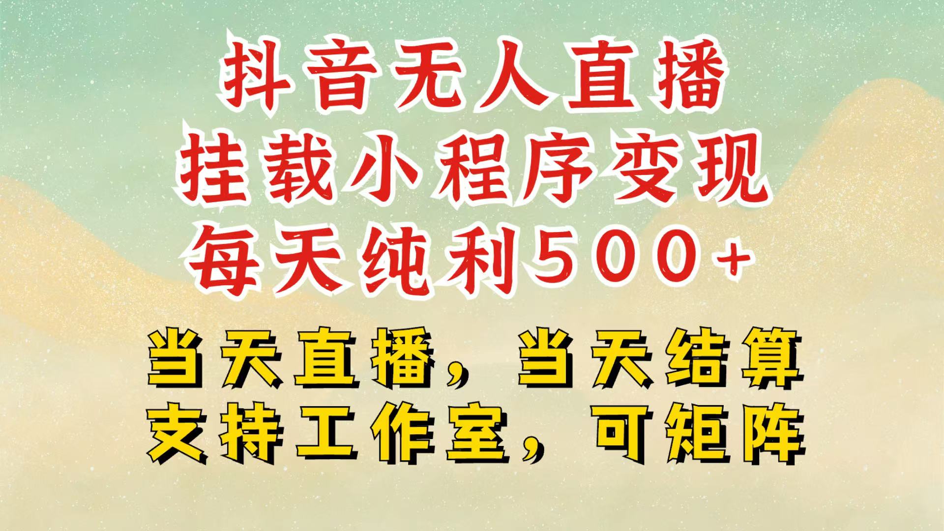 抖音无人挂机项目，轻松日入500+,挂载小程序玩法，不违规不封号，有号的一定挂起来-E六资源