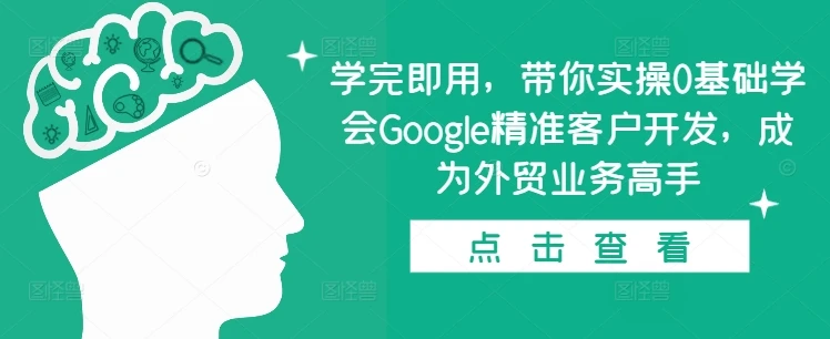 图片[1]-学完即用，带你实操0基础学会Google精准客户开发，成为外贸业务高手-E六资源