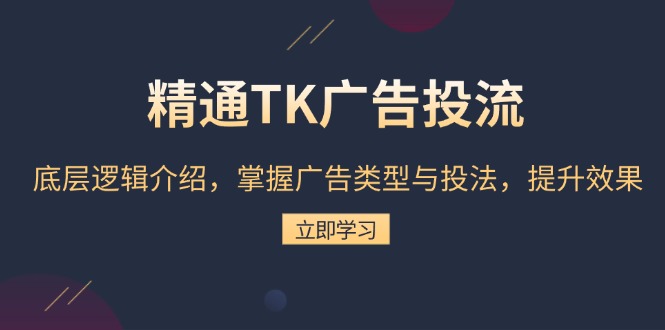 精通TK广告投流：底层逻辑介绍，掌握广告类型与投法，提升效果-E六资源