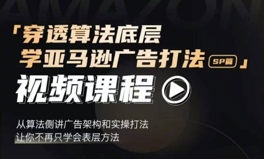 穿透算法底层，学亚马逊广告打法SP篇，从算法侧讲广告架构和实操打法，让你不再只学会表层方法-E六资源