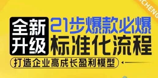 图片[1]-21步爆款必爆标准化流程，全新升级，打造企业高成长盈利模型-E六资源