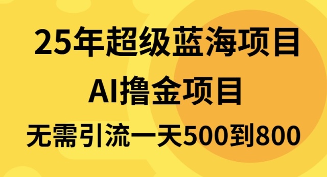 25年超级蓝海项目一天800+，半搬砖项目，不需要引流-E六资源