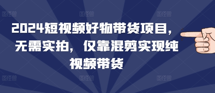 2024短视频好物带货项目，无需实拍，仅靠混剪实现纯视频带货-E六资源