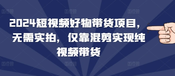 图片[1]-2024短视频好物带货项目，无需实拍，仅靠混剪实现纯视频带货-E六资源