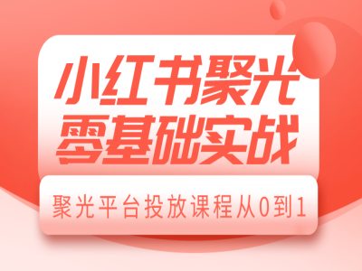 小红书聚光零基础实战，聚光平台投放课程从0到1-E六资源