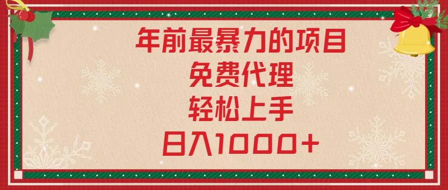 年前最暴力的项目，免费代理，轻松上手，日入1000+-E六资源