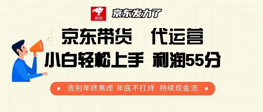 图片[1]-京东带货 代运营 利润55分 告别年终焦虑 年底不打烊 持续现金流-E六资源