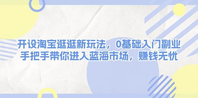 开设淘宝逛逛新玩法，0基础入门副业，手把手带你进入蓝海市场，赚钱无忧-E六资源