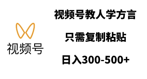 视频号教人学方言，只需复制粘贴，日入多张-E六资源