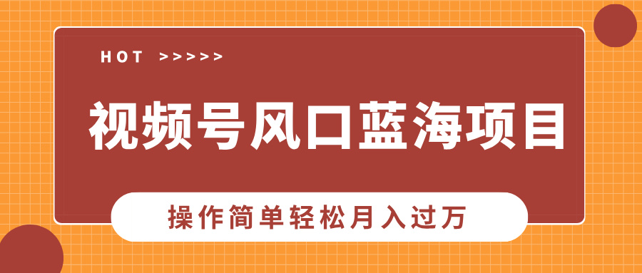 视频号风口蓝海项目，中老年人的流量密码，操作简单轻松月入过万-E六资源