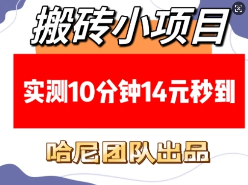 图片[1]-搬砖小项目，实测10分钟14元秒到，每天稳定几张(赠送必看稳定)-E六资源