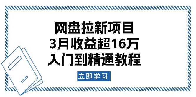 网盘拉新项目：3月收益超16万，入门到精通教程-E六资源
