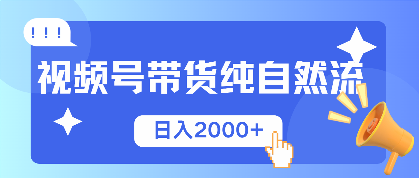 视频号带货，纯自然流，起号简单，爆率高轻松日入2000+-E六资源