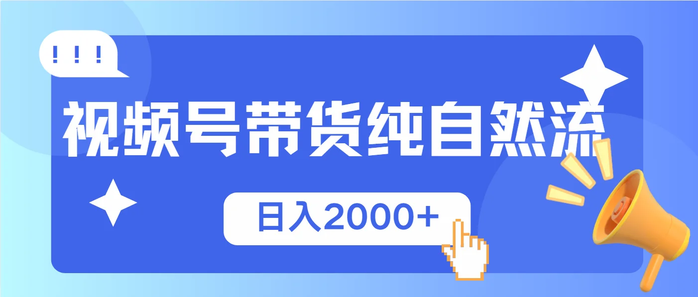 图片[1]-视频号带货，纯自然流，起号简单，爆率高轻松日入2000+-E六资源