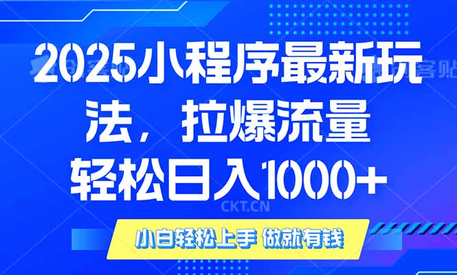2025年小程序最新玩法，流量直接拉爆，单日稳定变现1000+-E六资源