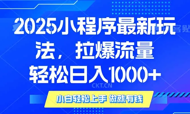 图片[1]-2025年小程序最新玩法，流量直接拉爆，单日稳定变现1000+-E六资源