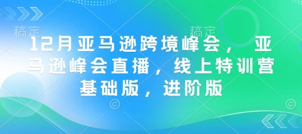 图片[1]-12月亚马逊跨境峰会， 亚马逊峰会直播，线上特训营基础版，进阶版-E六资源