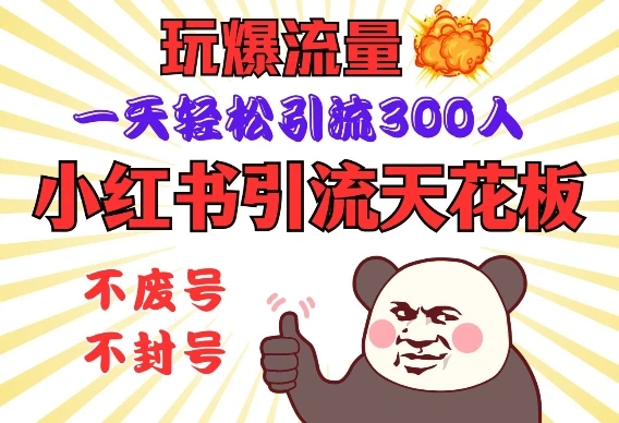 图片[1]-小红书引流天花板，玩爆流量，一天轻松引流300人，安全操作-E六资源