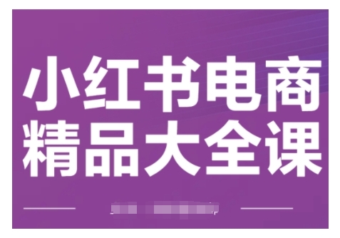 小红书电商精品大全课，快速掌握小红书运营技巧，实现精准引流与爆单目标，轻松玩转小红书电商-E六资源