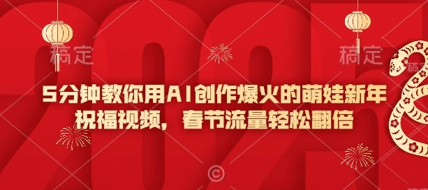 图片[1]-5分钟教你用AI创作爆火的萌娃新年祝福视频，春节流量轻松翻倍-E六资源