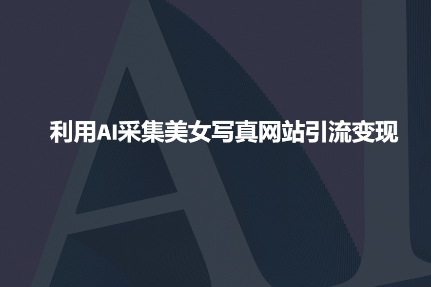 利用AI采集美女写真网站引流变现，引流嘎嘎的-E六资源