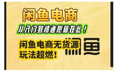 图片[1]-闲鱼电商实战课，从入门到精通秘籍在此，闲鱼电商无货源玩法超燃!-E六资源
