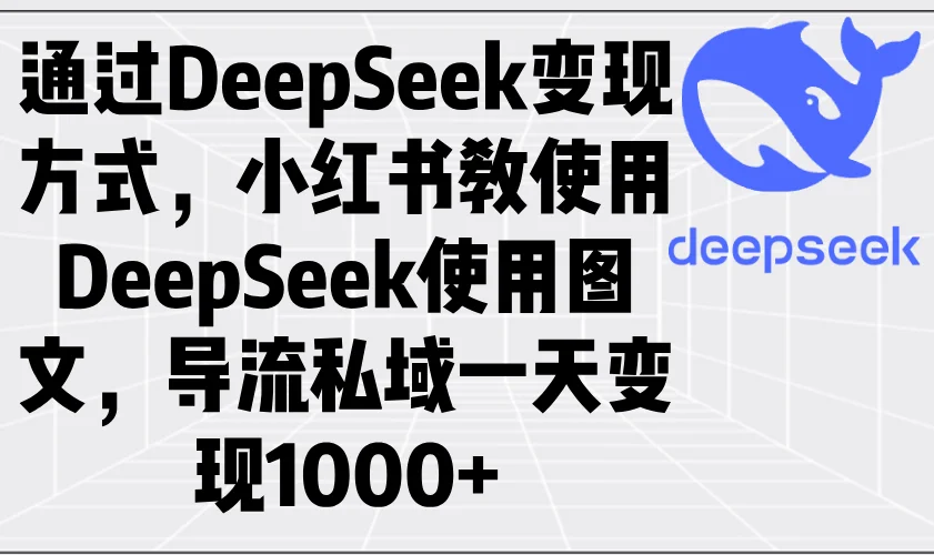 图片[1]-通过DeepSeek变现方式，小红书教使用DeepSeek图文，导流私域一天变现1000+-E六资源
