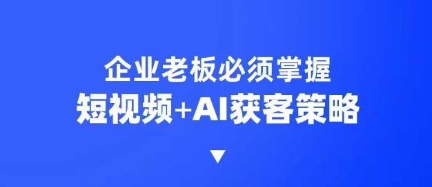 图片[1]-企业短视频AI获客霸屏流量课，6步短视频+AI突围法，3大霸屏抢客策略-E六资源