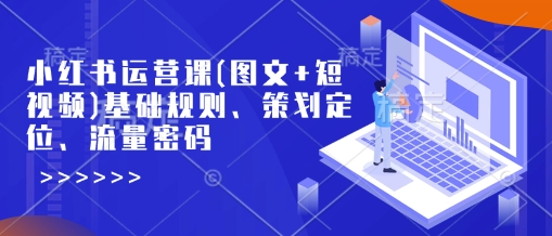 小红书运营课(图文+短视频)基础规则、策划定位、流量密码-E六资源