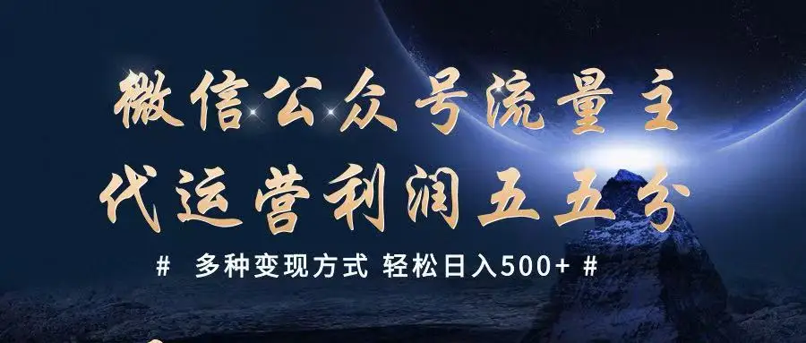 图片[1]-公众号流量主代运营  多种变现方式 轻松日入500+-E六资源