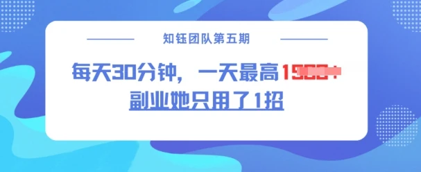 图片[1]-副业她只用了1招，每天30分钟，无脑二创，一天最高1.5k-E六资源