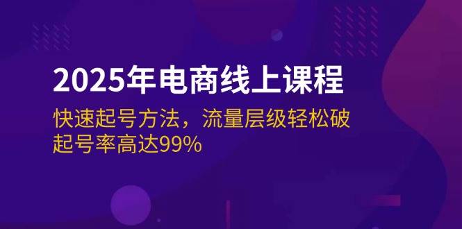 2025年电商线上课程：快速起号方法，流量层级轻松破，起号率高达99%-E六资源