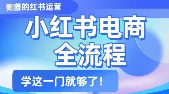 图片[1]-小红书电商全流程，精简易懂，从入门到精通，学这一门就够了-E六资源