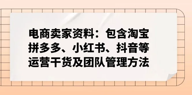 图片[1]-电商卖家资料：包含淘宝、拼多多、小红书、抖音等运营干货及团队管理方法-E六资源