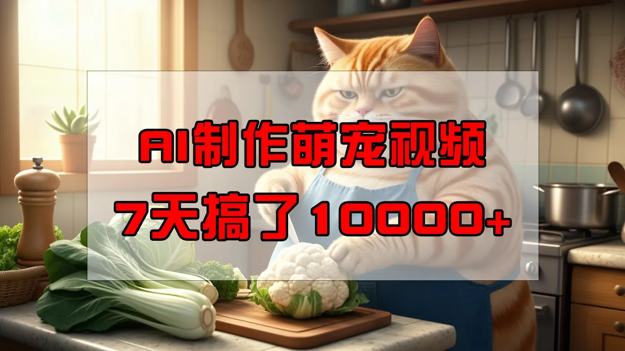图片[1]-靠AI制作萌宠视频，7天搞了1万+，操作简单门槛低，有手机就行-E六资源