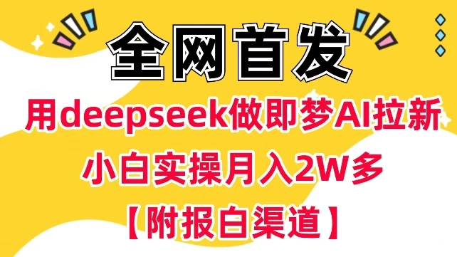 图片[1]-用deepseek做即梦Ai拉新 小白实操月入过W+【附报白渠道】-E六资源