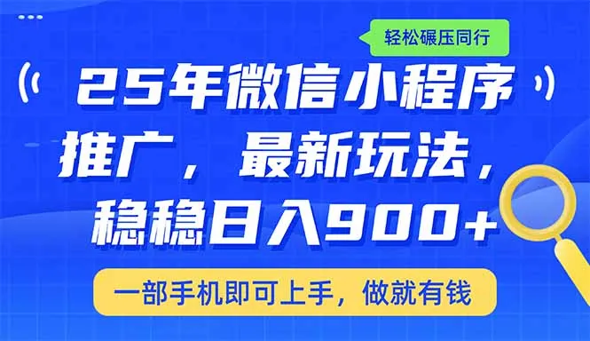 图片[1]-25年最新小程序推广教学，稳定日入900+，轻松碾压同行-E六资源