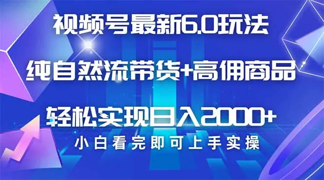 图片[1]-视频号带货最新6.0玩法，作品制作简单，当天起号，复制粘贴，轻松矩阵…-E六资源