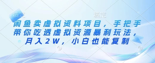 图片[1]-闲鱼卖虚拟资料项目，手把手带你吃透虚拟资源暴利玩法，月入2W，小白也能复制-E六资源