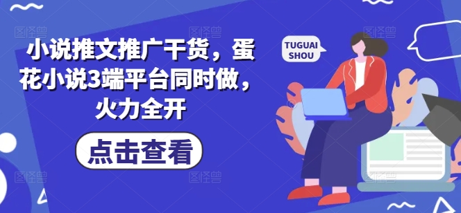 小说推文推广干货，蛋花小说3端平台同时做，火力全开-E六资源