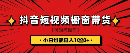 抖音短视频食品橱窗带货，小白轻松上手日入1k+-E六资源