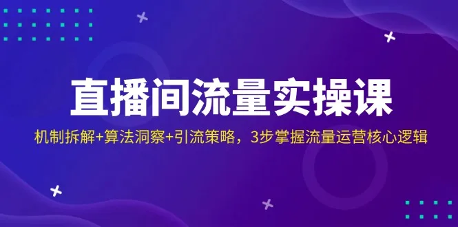 图片[1]-直播间流量实操课：机制拆解+算法洞察+引流策略，3步掌握流量运营核心逻辑-E六资源