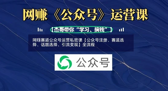 图片[1]-网创赛道公众号运营私密课【公众号注册、赛道选择、话题选择、引流变现】全流程-E六资源