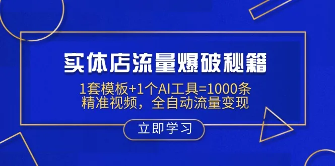 图片[1]-实体店流量爆破秘籍：1套模板+1个AI工具=1000条精准视频，全自动流量变现-E六资源